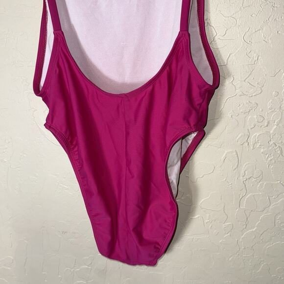 Dippin daisys high cut open back high neck one piece pink swimsuit - Picture 6 of 10